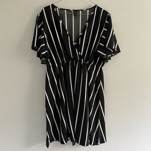 SHEIN • Black & White Striped Dress